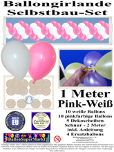 Ballongirlande-Girlande-aus-Luftballons-Pink-Weiss-1-Meter-zum-Selbermachen