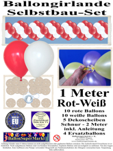 Ballongirlande-Girlande-aus-Luftballons-Rot-Weiss-1-Meter-zum-Selbermachen